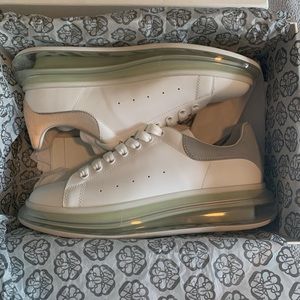 Alexander McQueen Men's Oversized Gel Sole Leather Platform Sneakers